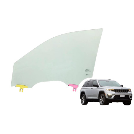 SZYBA BOCZNA BOK JEEP GRAND CHEROKEE 2022- ZIELONA PRAWA PRZEDNIA OPUSZCZANA KLEJONA