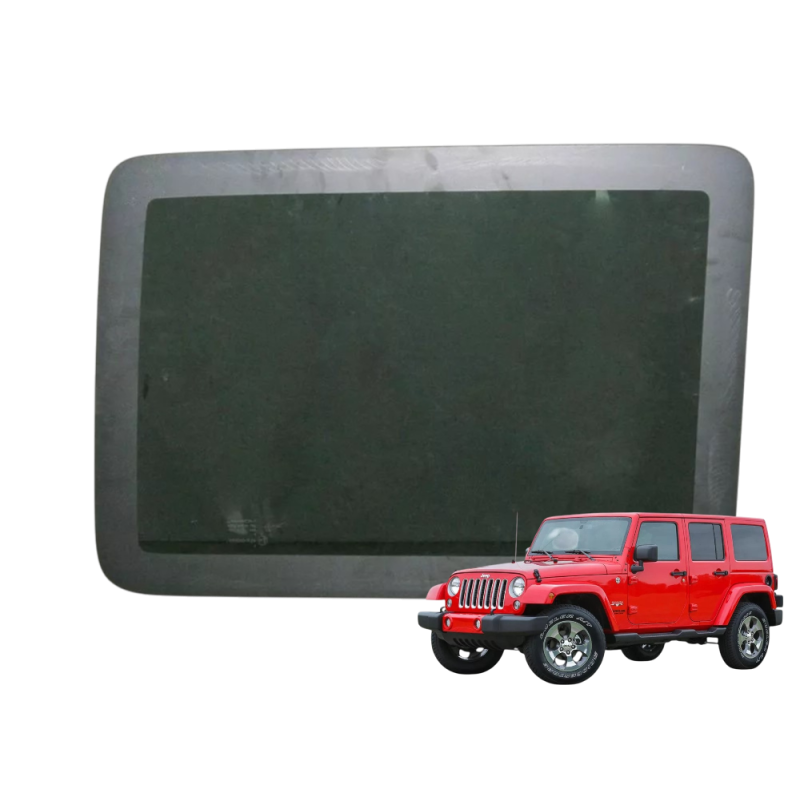 SZYBA TYLNA TYŁ JEEP WRANGLER JK 2007-10 LEWA STAŁA CIEMNA 612X425